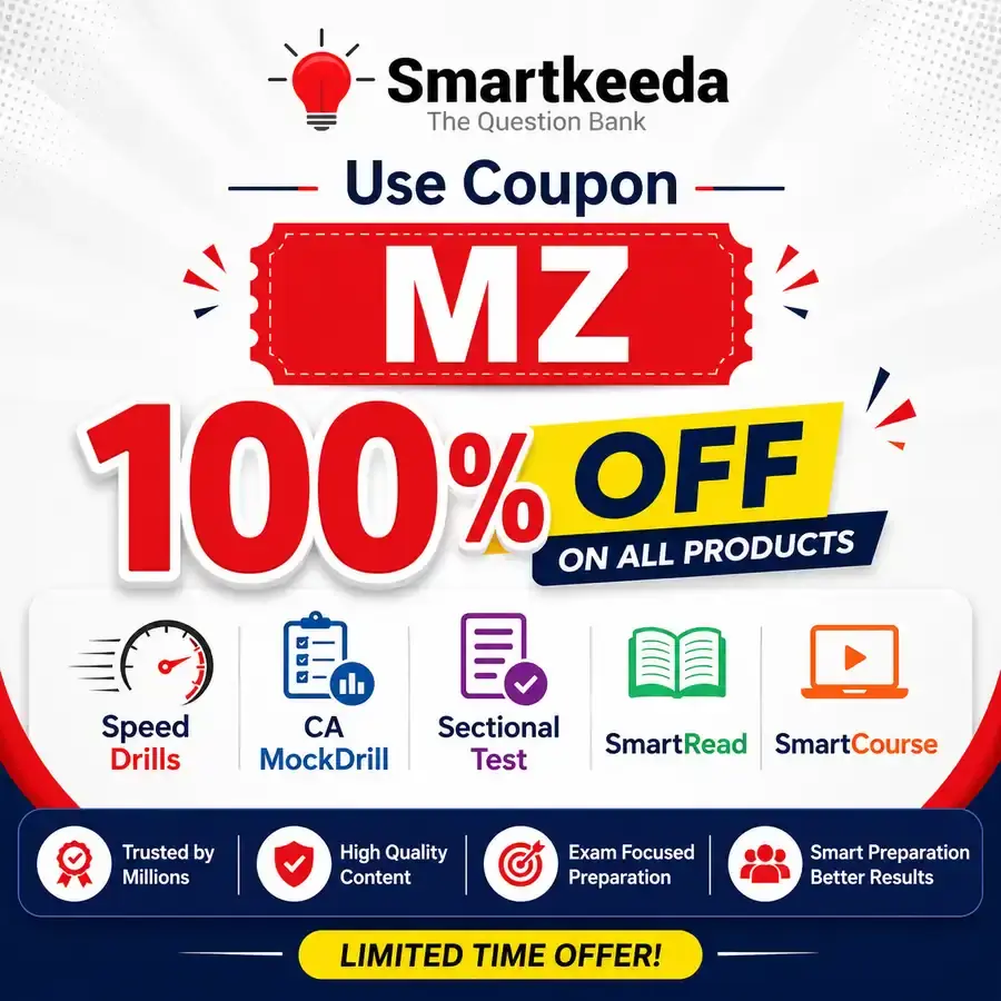 Get 100% Discount on premium products like Speed Drills and CA Mockdrills, Mock Test by applying smartkeeda Discount coupon code MZ.